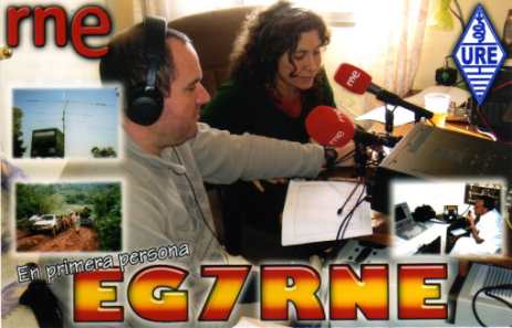 QSL de EG7RNE, Sandra Camps y Toni EA5RM